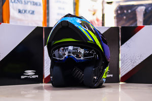 SPYDER MODULAR FORCE GD 3711 BSIB SHINY BLACK BLUE!! BLUE LENS INTALLED FREE CLEAR LENS (DUAL VISOR)