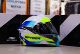 SPYDER MODULAR FORCE 1711 SSIB SHINY WHITE BLUE!! SILVER LENS INTALLED FREE CLEAR LENS (DUAL VISOR)