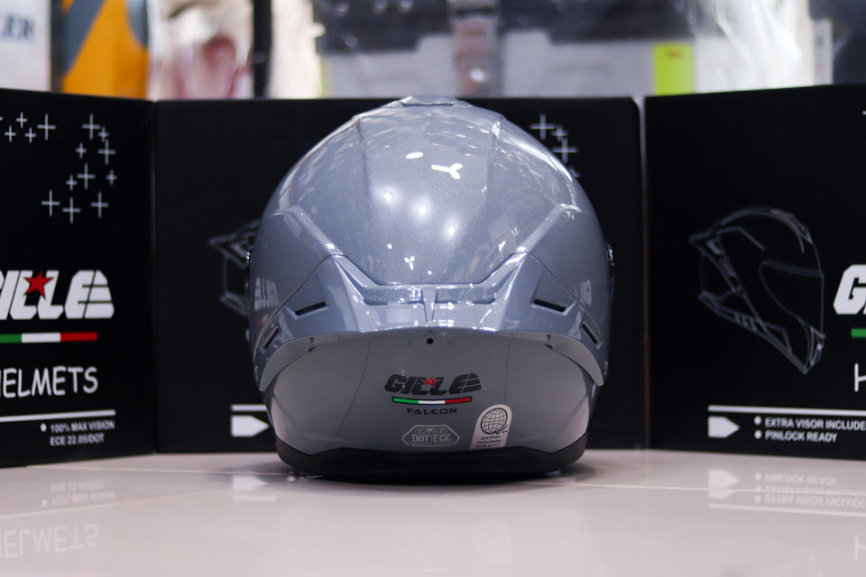 GILLE 883 FALCON PLAIN GRAY!! FREE CLEAR LENS & SPOILER (DUAL VISOR)