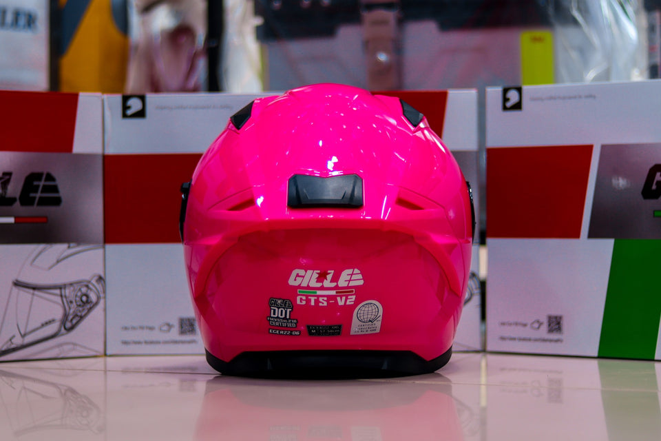 GILLE Z-501 (GTS V2) PLAIN PINK! FREE CLEAR LENS WITH BUILT IN SPOILER (DUAL VISOR)