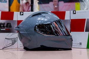 GILLE Z-501 (GTS V2) PLAIN GRAY! FREE CLEAR LENS WITH BUILT IN SPOILER (DUAL VISOR)