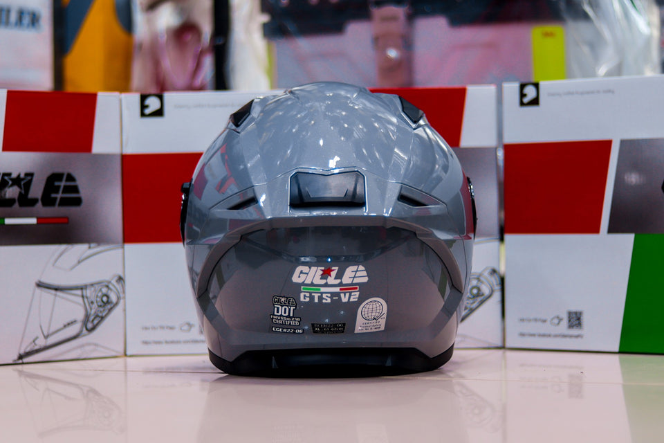 GILLE Z-501 (GTS V2) PLAIN GRAY! FREE CLEAR LENS WITH BUILT IN SPOILER (DUAL VISOR)