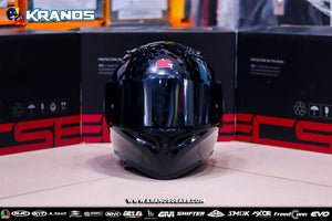 SEC WHIRLWIND MODULAR SOLID GLOSS BLACK!! FREE CLEAR LENS (DUAL VISOR)