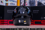 SEC WHIRLWIND MODULAR SOLID GLOSS BLACK!! FREE CLEAR LENS (DUAL VISOR)