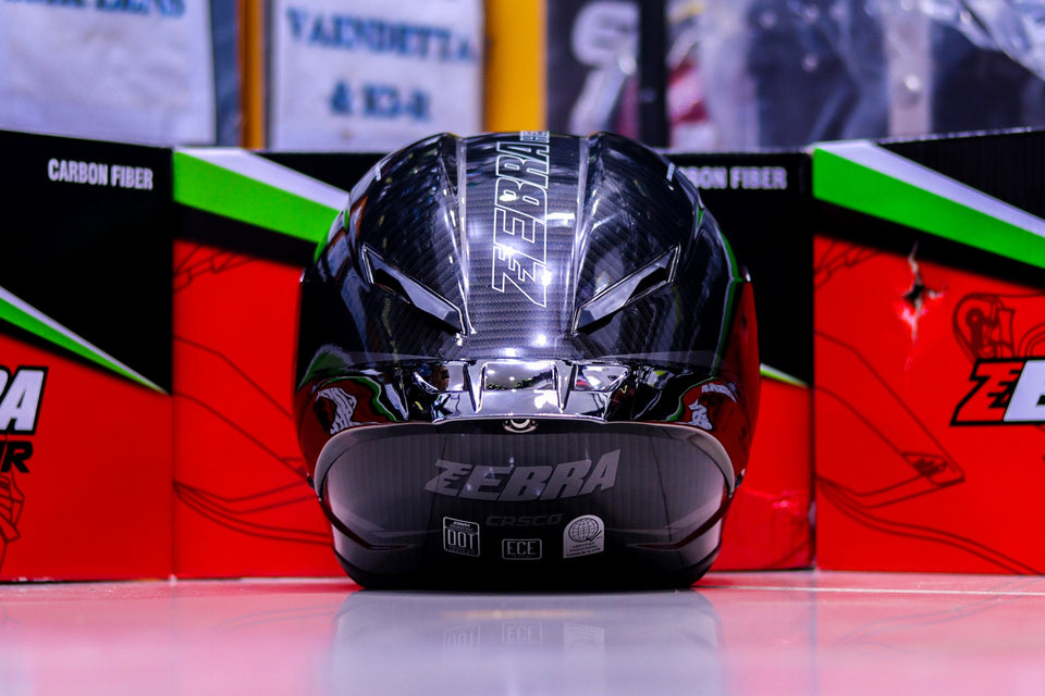 ZEBRA 795 CASCO GLOSS BLACK GRAY WITH FREE SPOILER & FREE CLEAR LENS (SINGLE VISOR)