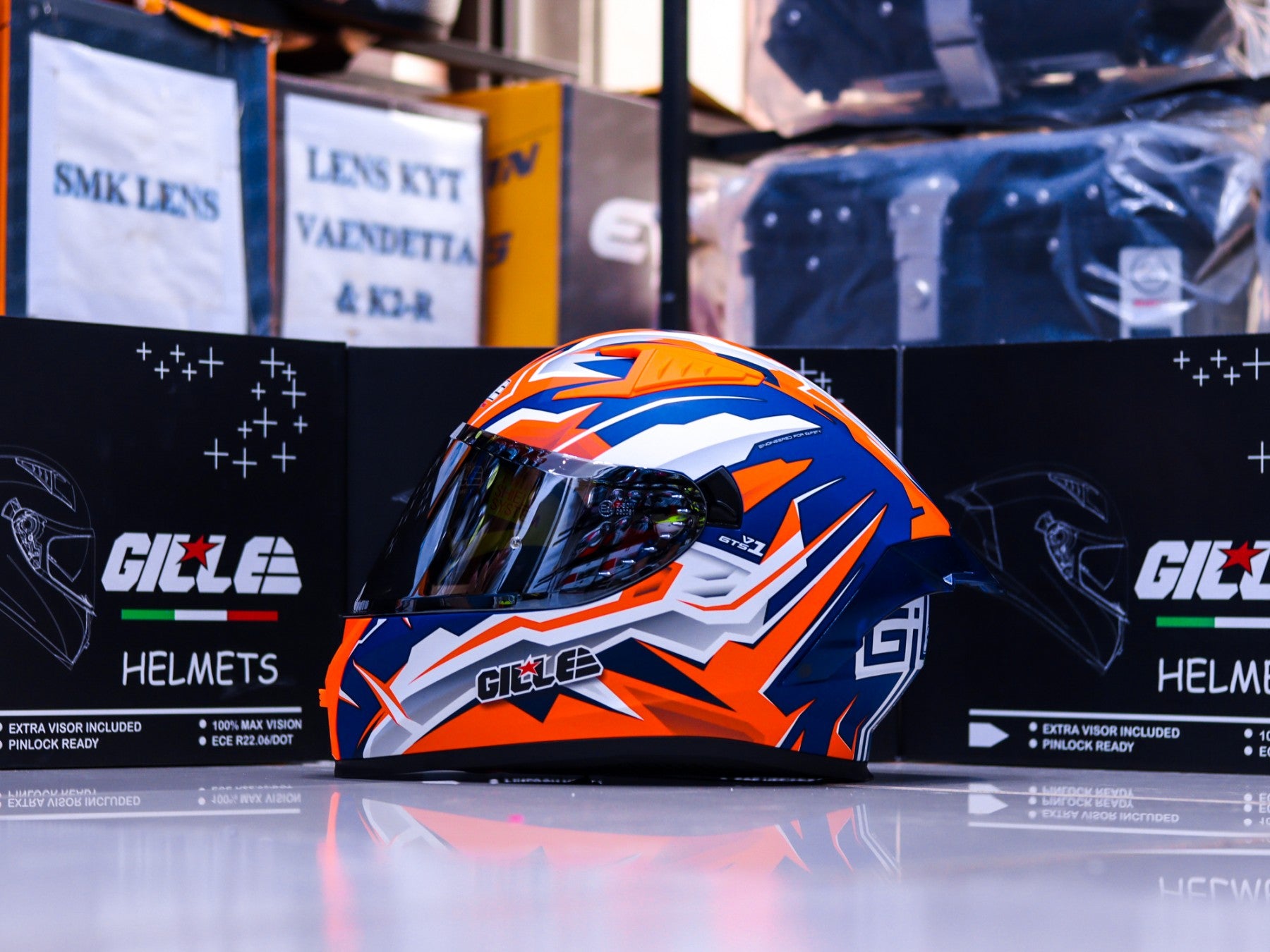 GILLE GTS V1 135 HASTE MATTE BLUE ORANGE! FREE CLEAR LENS