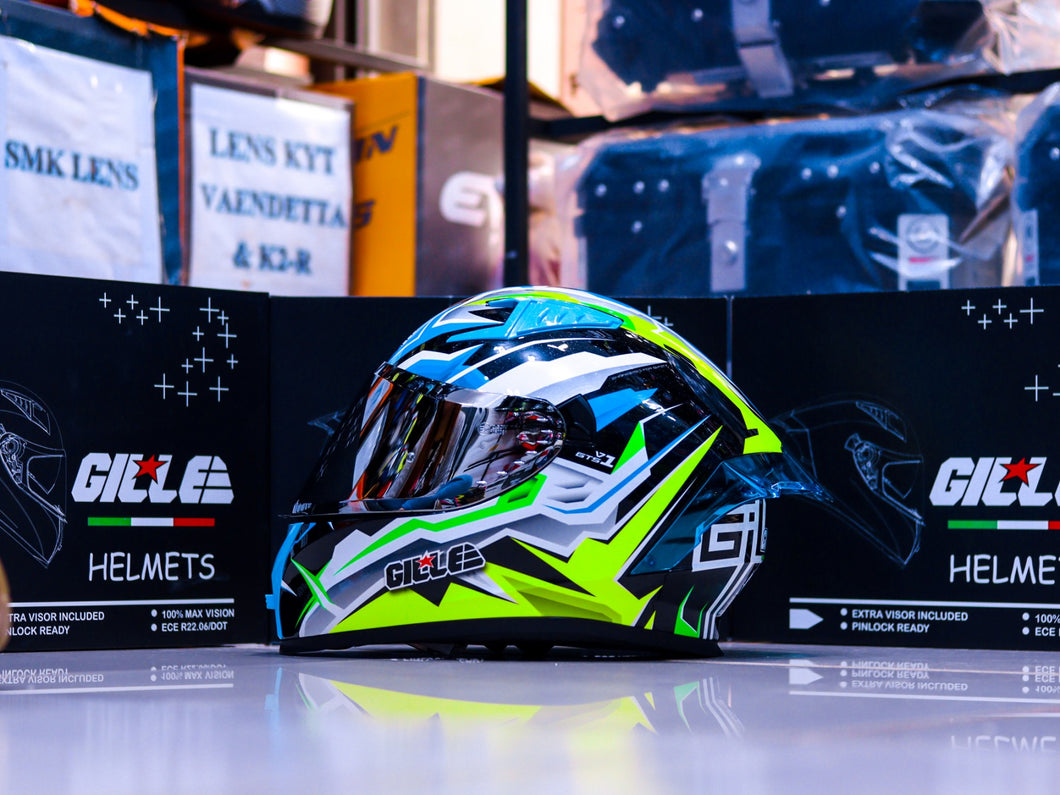 GILLE GTS V1 135 HASTE BLACK YELLOW! FREE CLEAR LENS & SPOILER (DUAL VISOR)