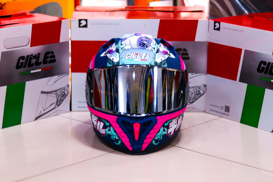 GILLE GTS V2 ZEFRA MATTE BLUE VIOLET! FREE CLEAR LENS WITH BUILT IN SPOILER (DUAL VISOR)