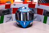 GILLE GTS V2 ZEFRA MATTE BLACK BLUE! FREE CLEAR LENS WITH BUILT IN SPOILER (DUAL VISOR)