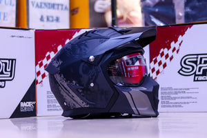 SPYDER CORE G 3422 SS MATTE BLACK GRAY!! WITH FREE LENS (DETACHABLE CHIN)