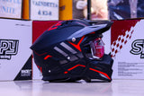 SPYDER CORE G 3612M RS MATTE BLACK RED!! WITH FREE LENS (DETACHABLE CHIN)