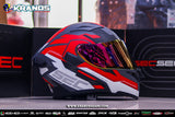 SEC WHIRLWIND RUNNER GRAY RED MATTE INSTALL RED VISOR WITH FREE CLEAR LENS (DUAL VISOR)