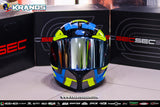 SEC ACE GUARDIAN LIME INSTALL GOLD VISOR WITH FREE CLEAR LENS (DUAL VISOR)