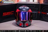 SEC ACE GUARDIAN BLACK RED GREY INSTALL RAINBOW VISOR WITH FREE CLEAR LENS (DUAL VISOR)