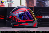 SEC ACE GUARDIAN BLACK RED GREY INSTALL RAINBOW VISOR WITH FREE CLEAR LENS (DUAL VISOR)